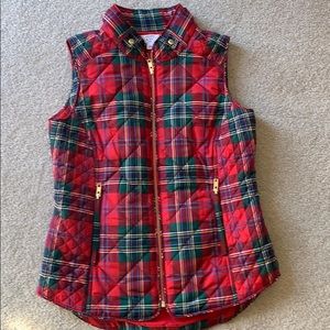 Adorable red plaid vest